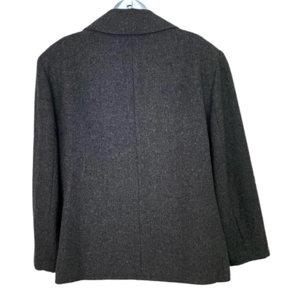 Vintage LAUREN Ralph Lauren Green Label Cropped Wool Pea Coat Jacket Size 14 - Picture 2 of 13
